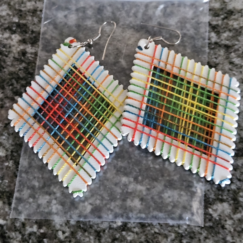 Colorful Woven Earrings - Picture 4 of 4